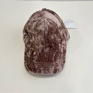 BCBGeneration Crushed Velvet Cap Hat In Dusty Rose - Reemoly - New With Tag